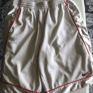 Nike Basketball Shorts- Size L- White/Orange/Grey